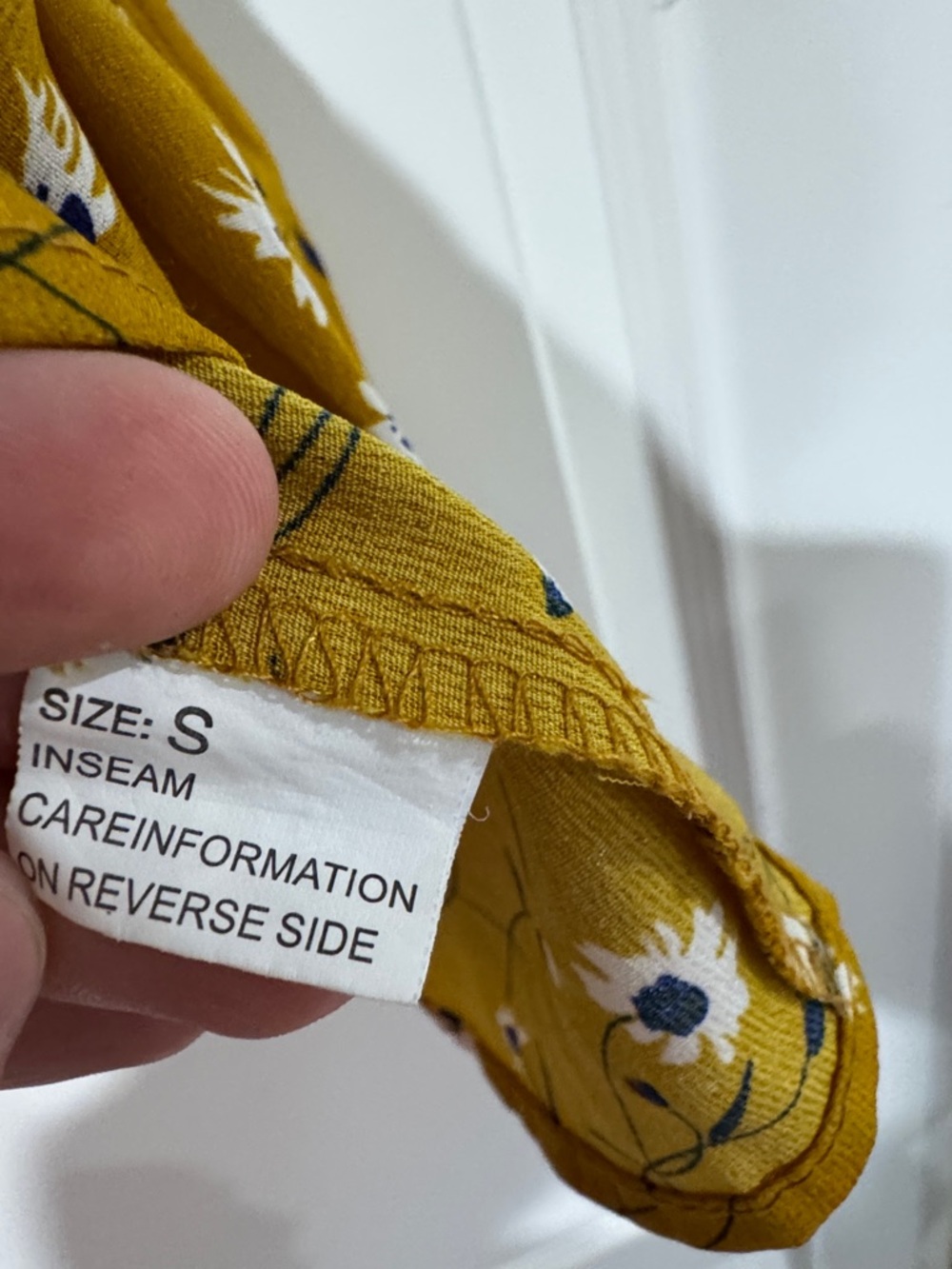 Floral Mustard Button-Front Spaghetti Strap Camisole / AA30 - Picture 3 of 3
